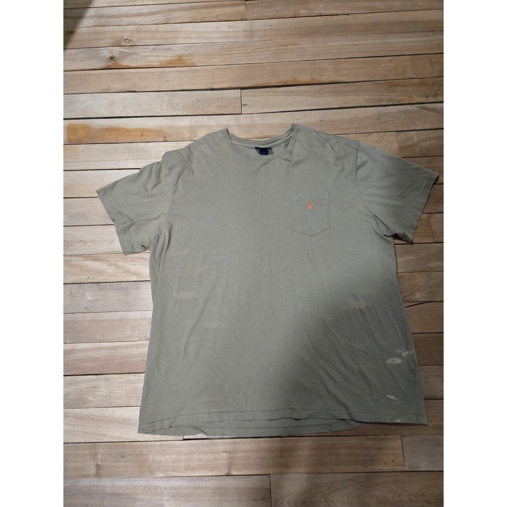 Vintage Polo By Ralph Lauren Single Stitch Pocket‎ T-Shirt Made USA Mens XXL 2XL